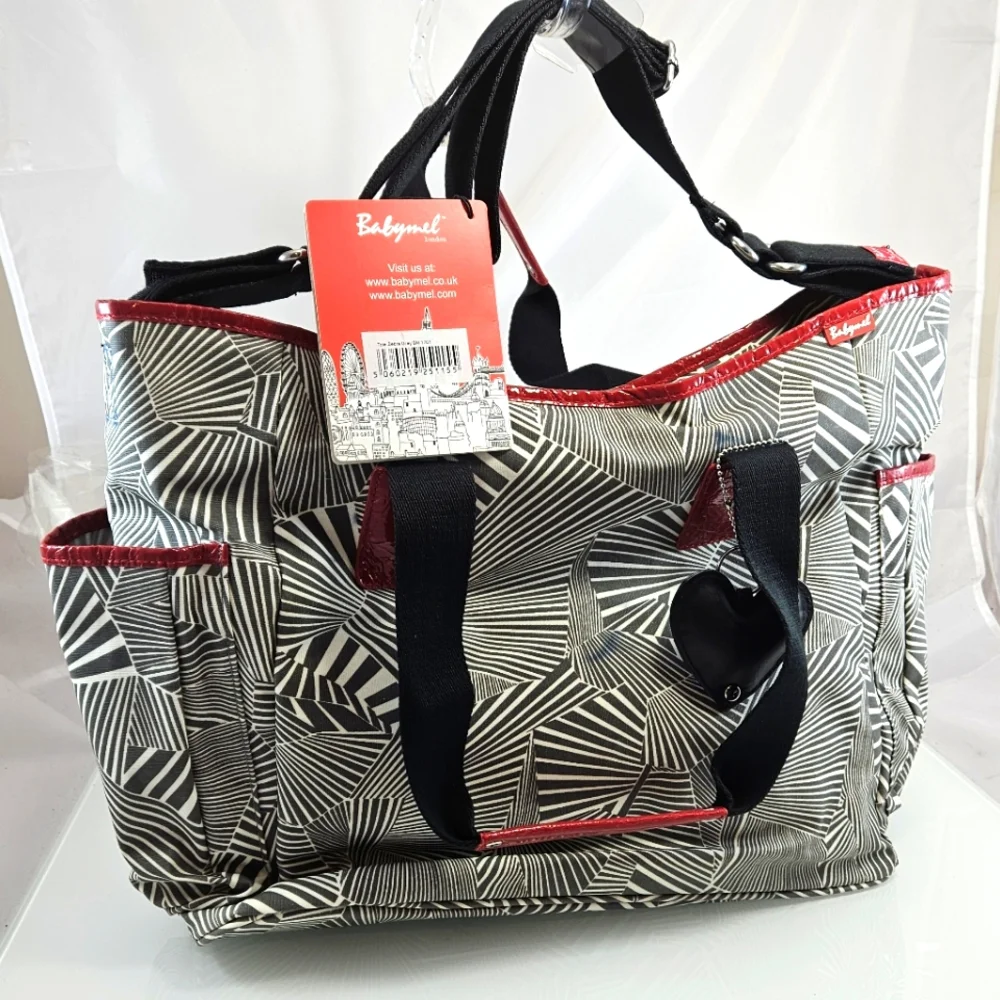 New BABYMEL STORKSAK TOTE DIAPER BAG STROLLERSTRAP TRAVEL CROSSBODY SAT